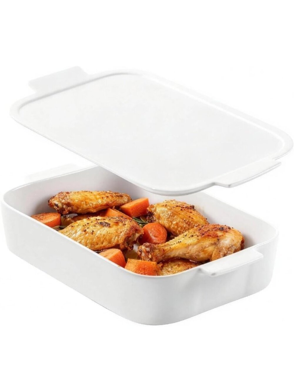 9x13 Ceramic Casserole Dish with Lid - 4.5qt Lasagna & Baking Essentials